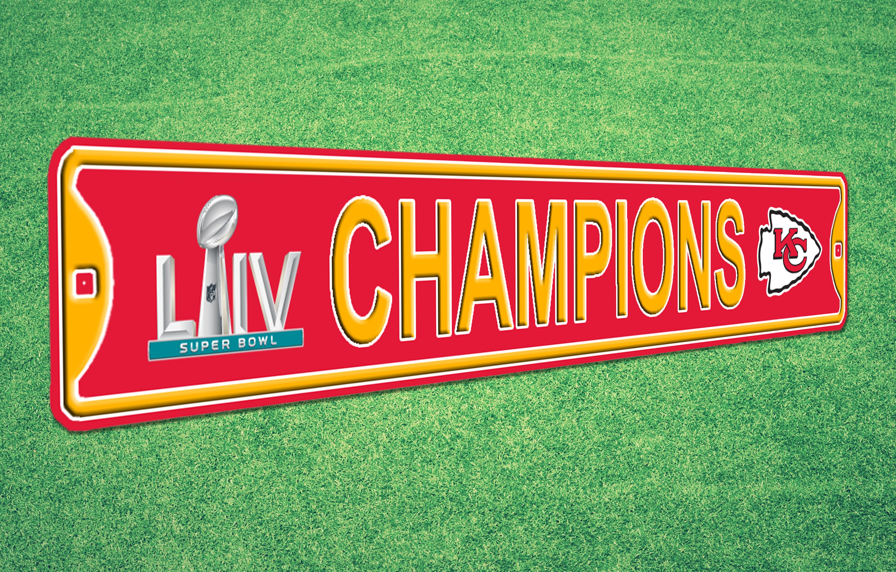 Authentic Street Signs Super Bowl LVII Champions Kansas City Chiefs 12''  Steel Logo