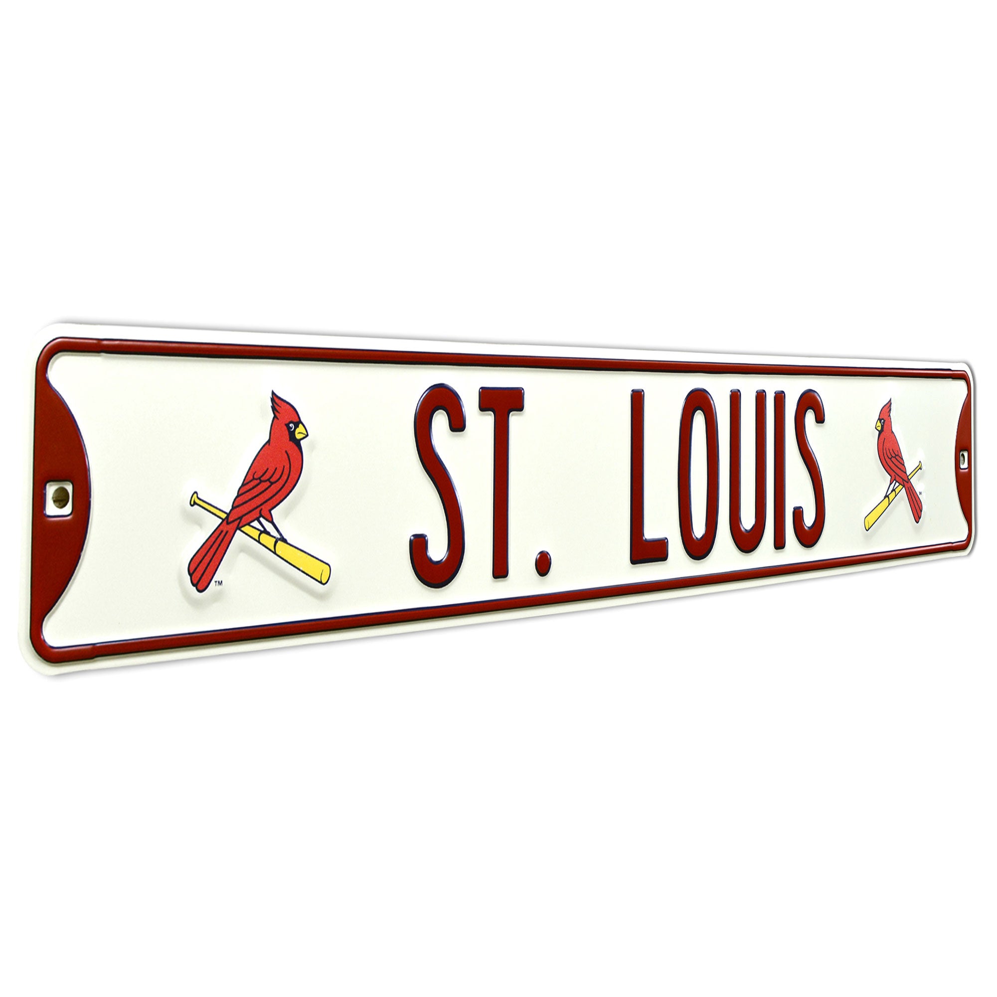 St. Louis Cardinals - ST LOUIS - Embossed Steel Street Sign –  authenticstreetsigns