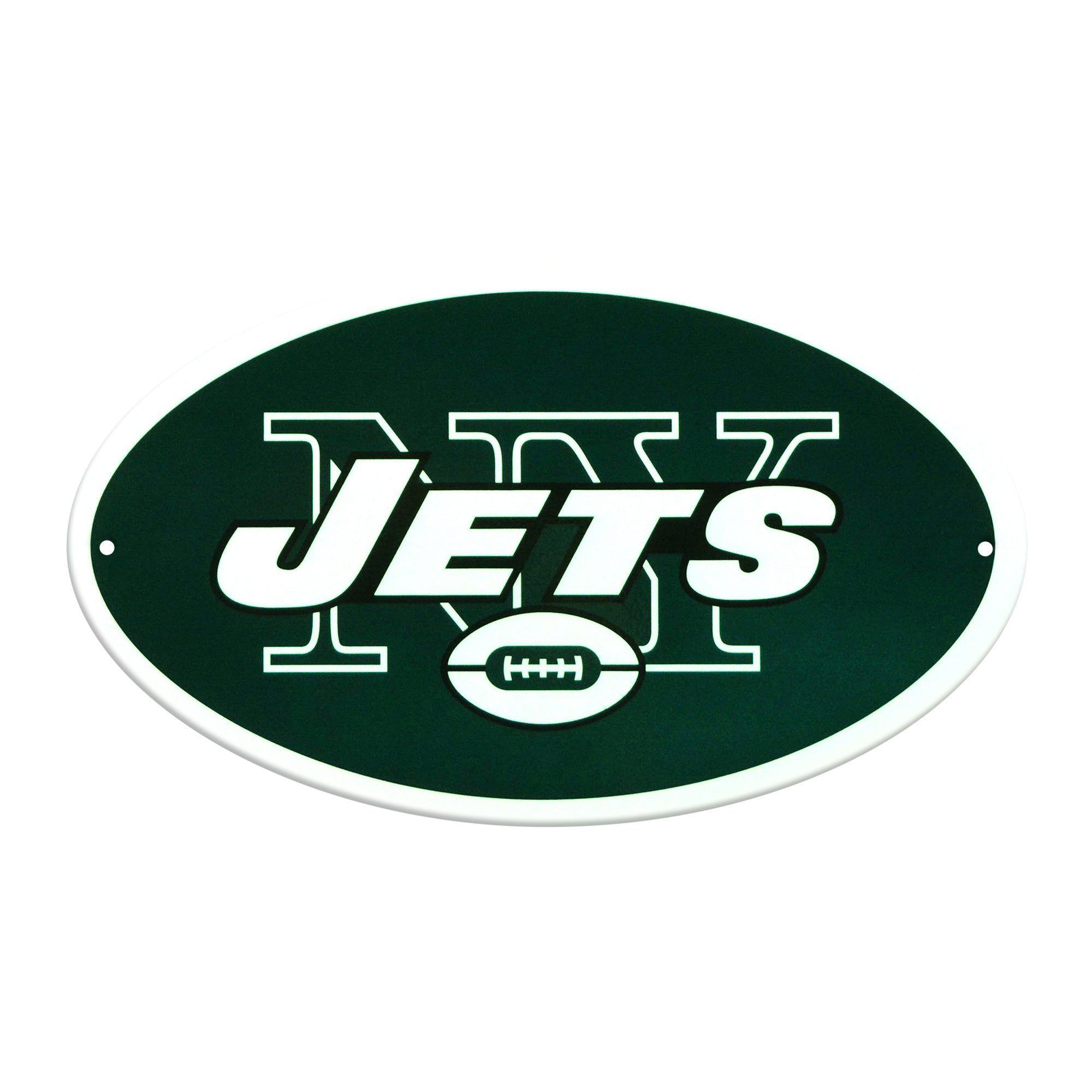 New York Jets logo type with football Die-Cut MAGNET