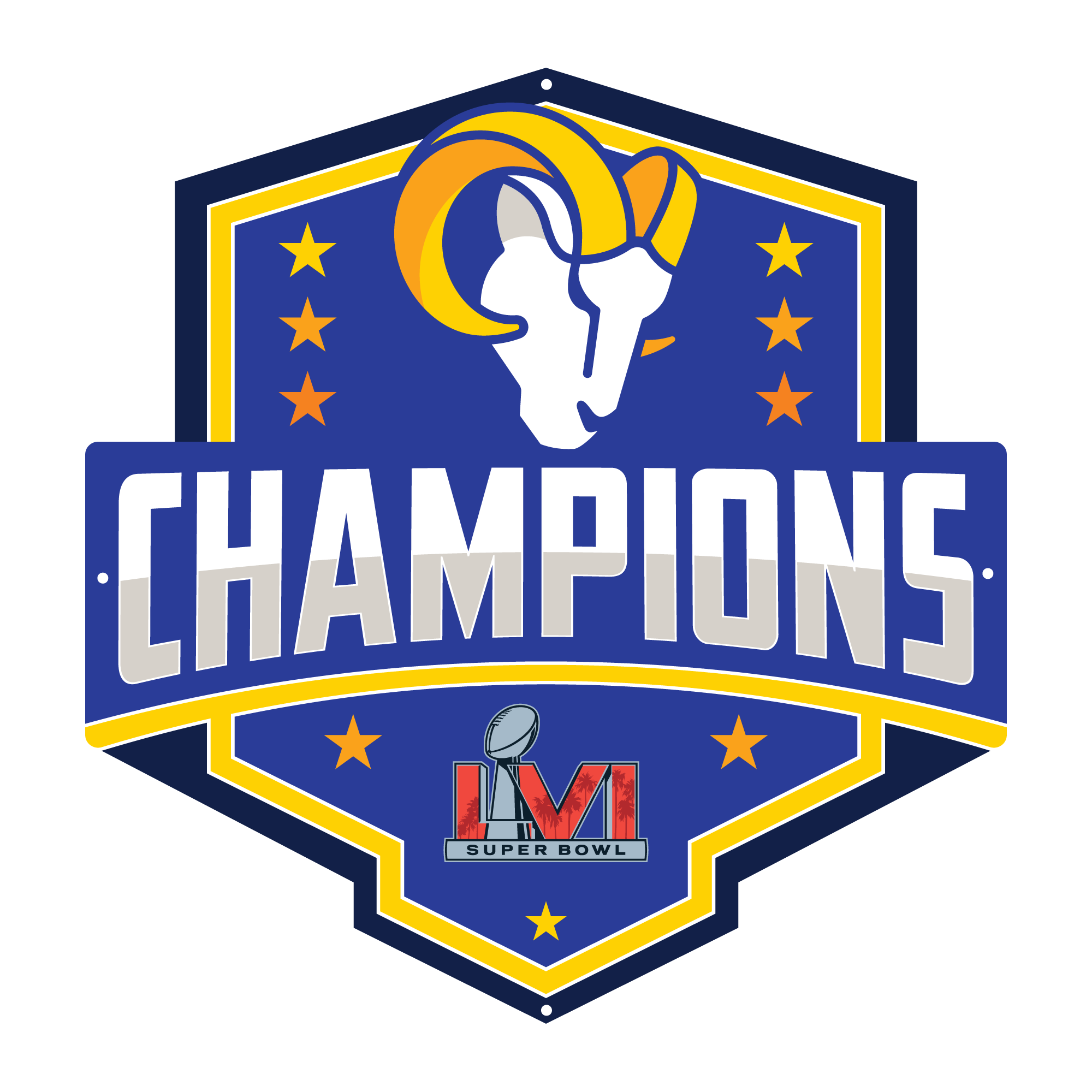 Los Angeles Rams Super Bowl LVI Champions Logo Panel – Zipchair Gaming