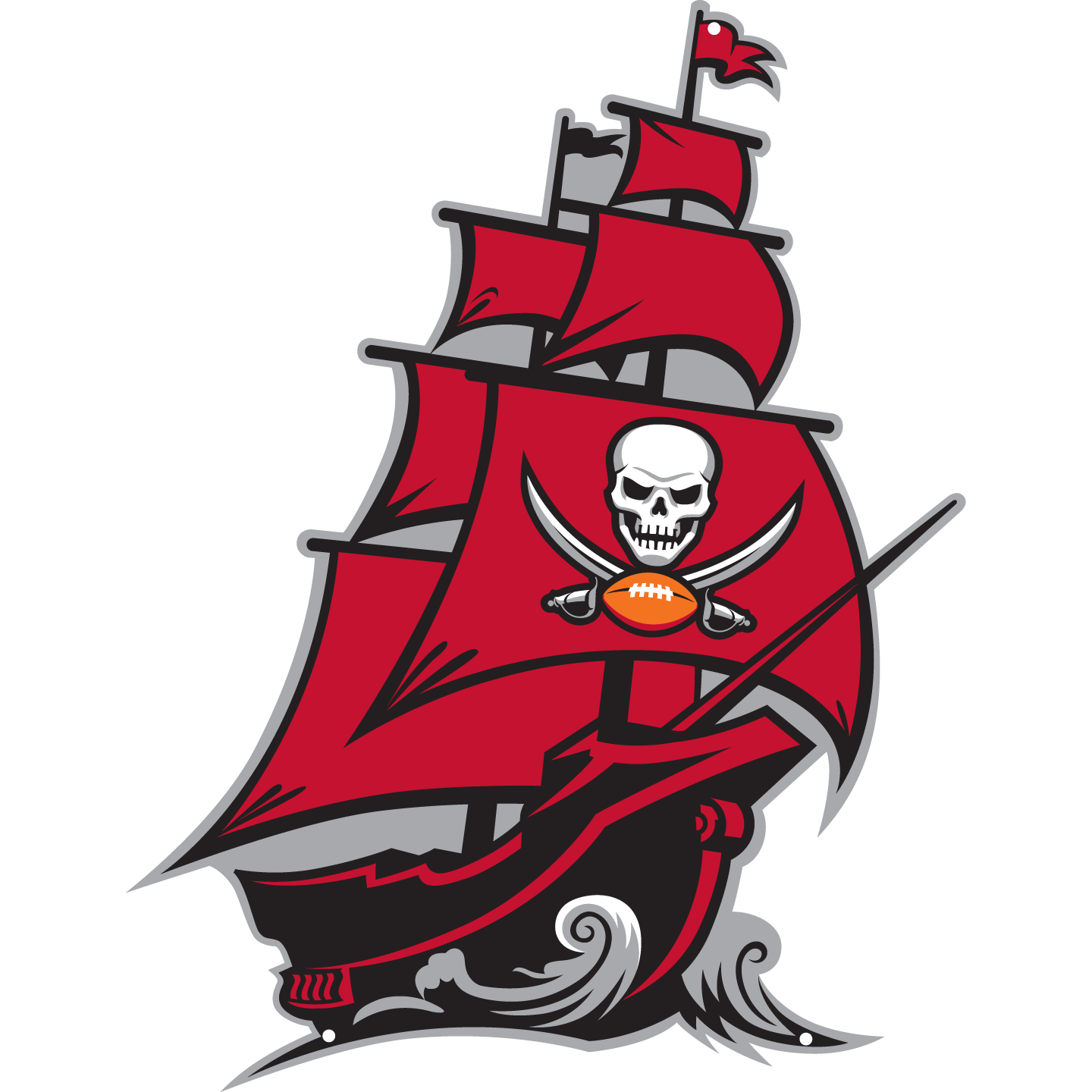 Tampa Bay Bucs Laser Cut Steel Logo Statement Size-Pirate Ship Logo
