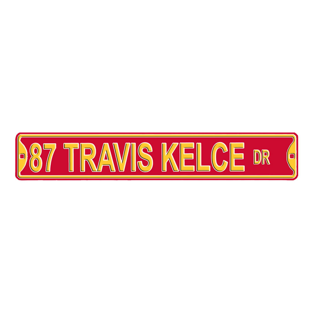 Kansas City Chiefs - 87 TRAVIS KELCE DR - Embossed Steel Street Sign