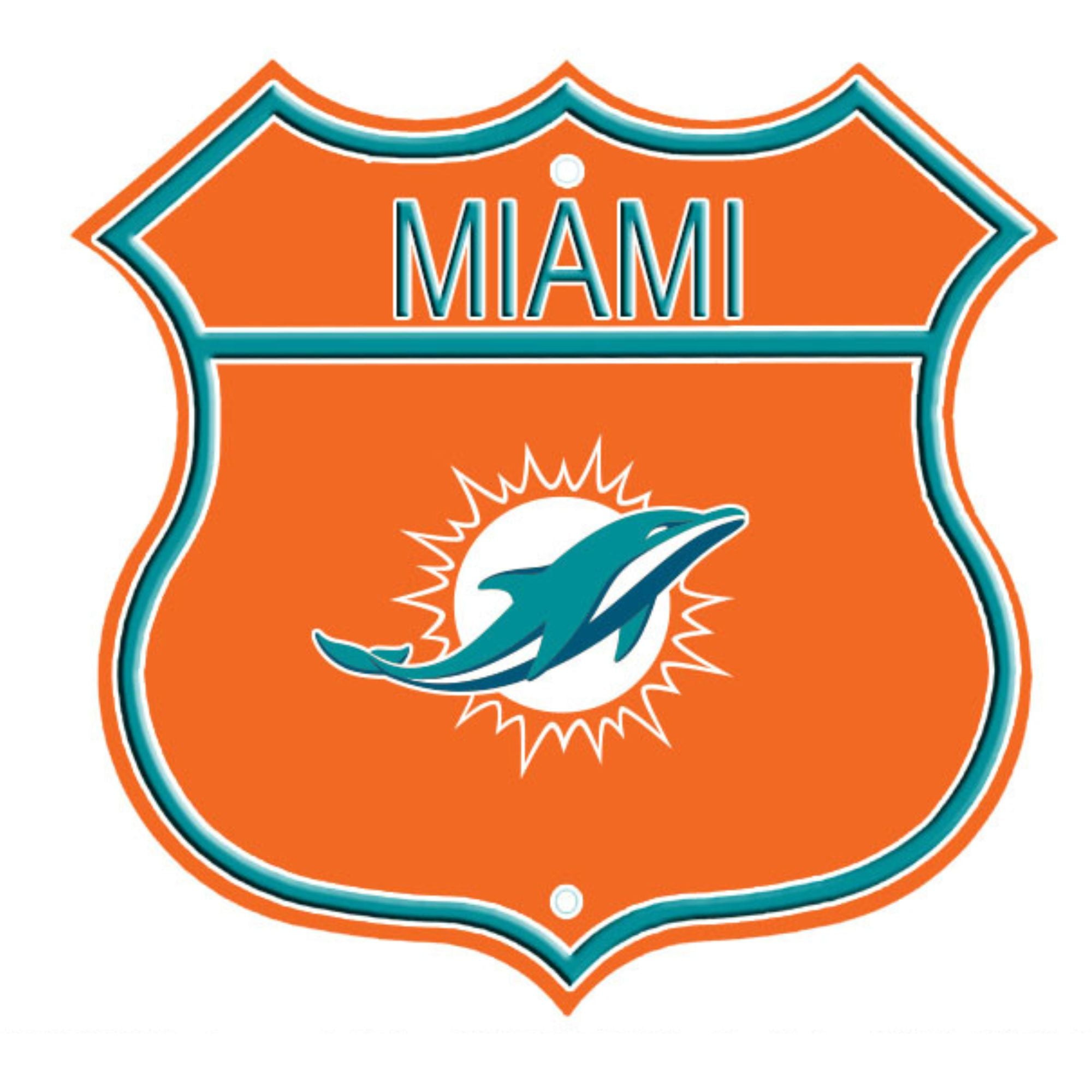 Miami Dolphins Embossed Steel Route Sign