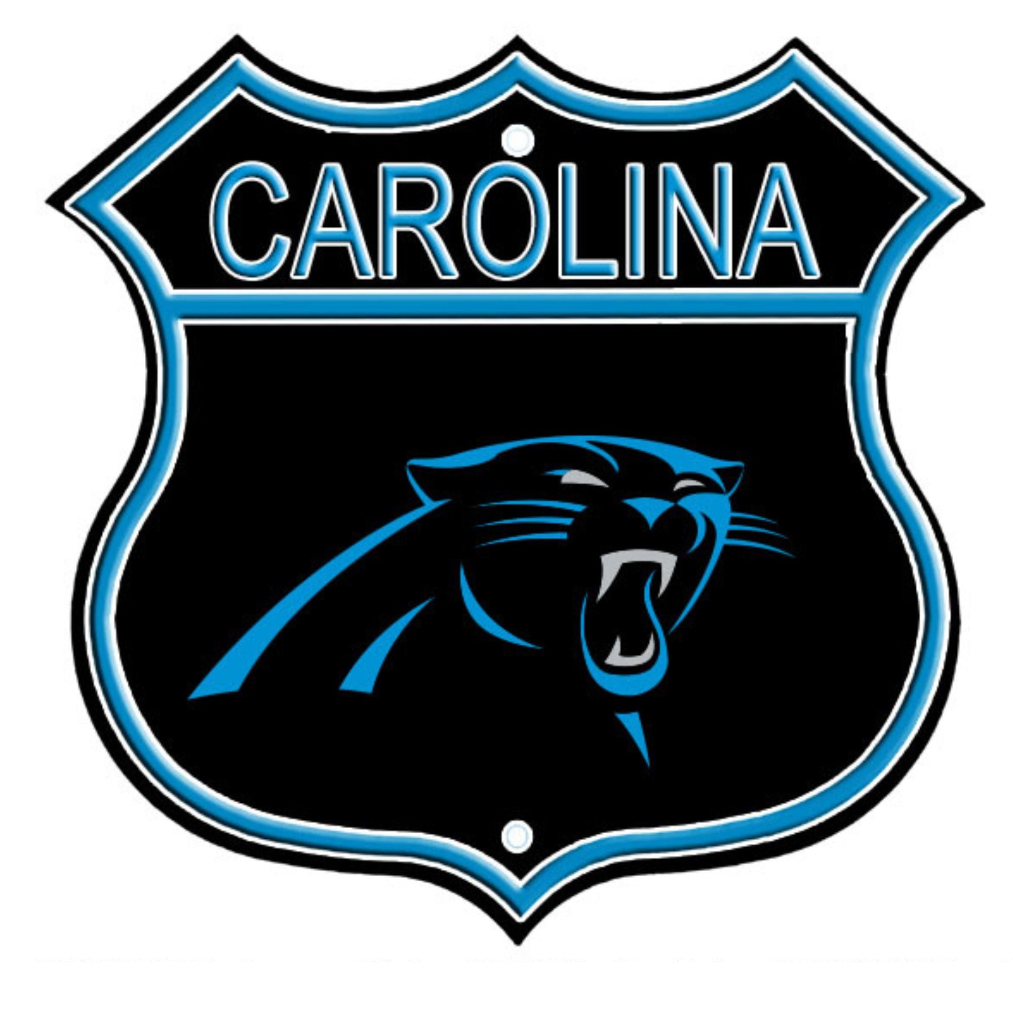 Carolina Panthers Embossed Steel Route Sign