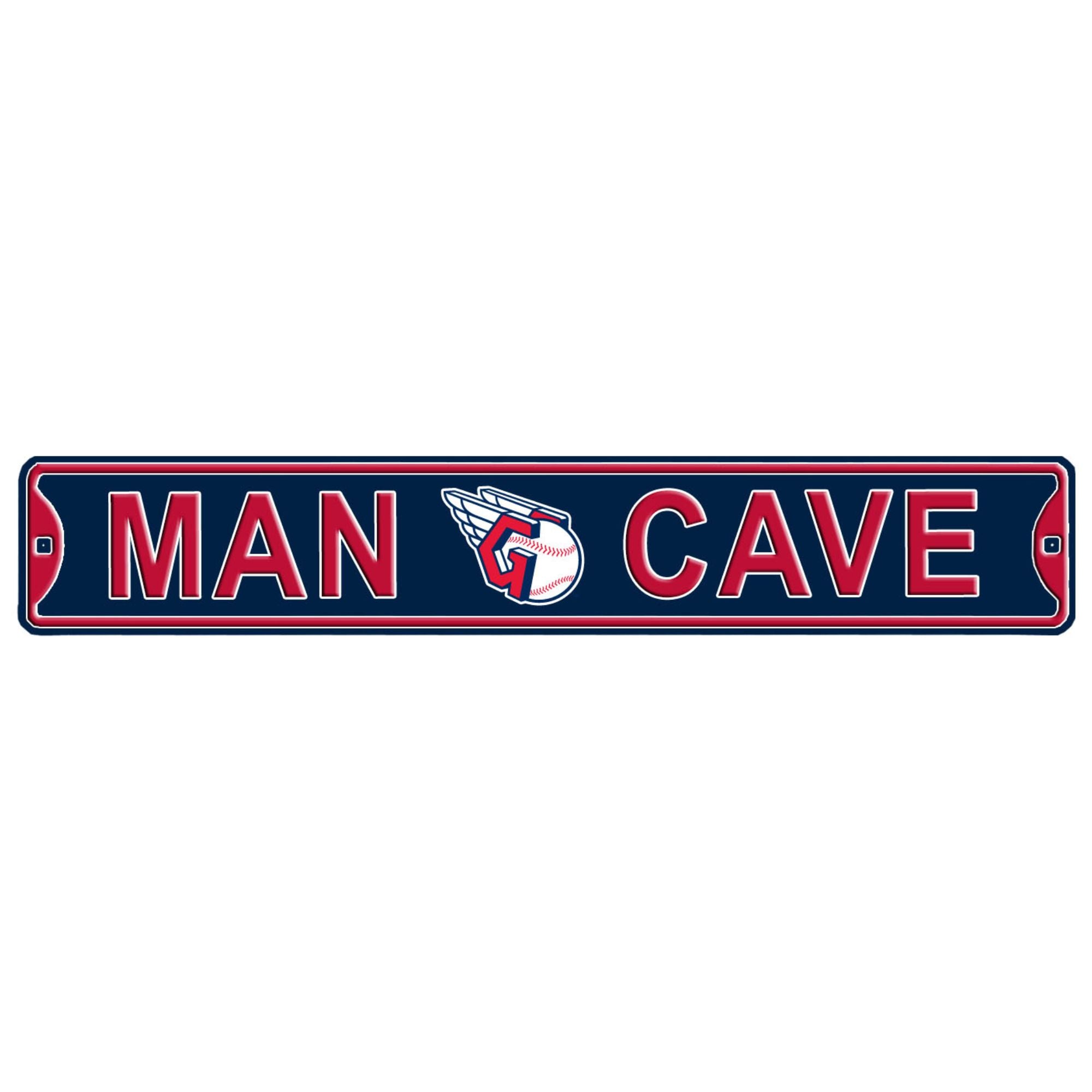 Cleveland Guardians - MAN CAVE - Embossed Steel Street Sign