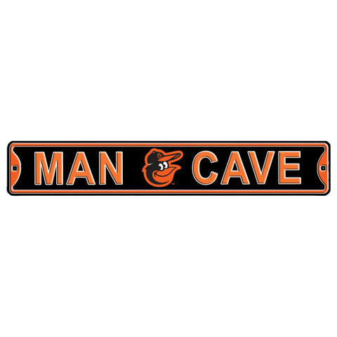 Baltimore Orioles - MAN CAVE - Embossed Steel Street Sign