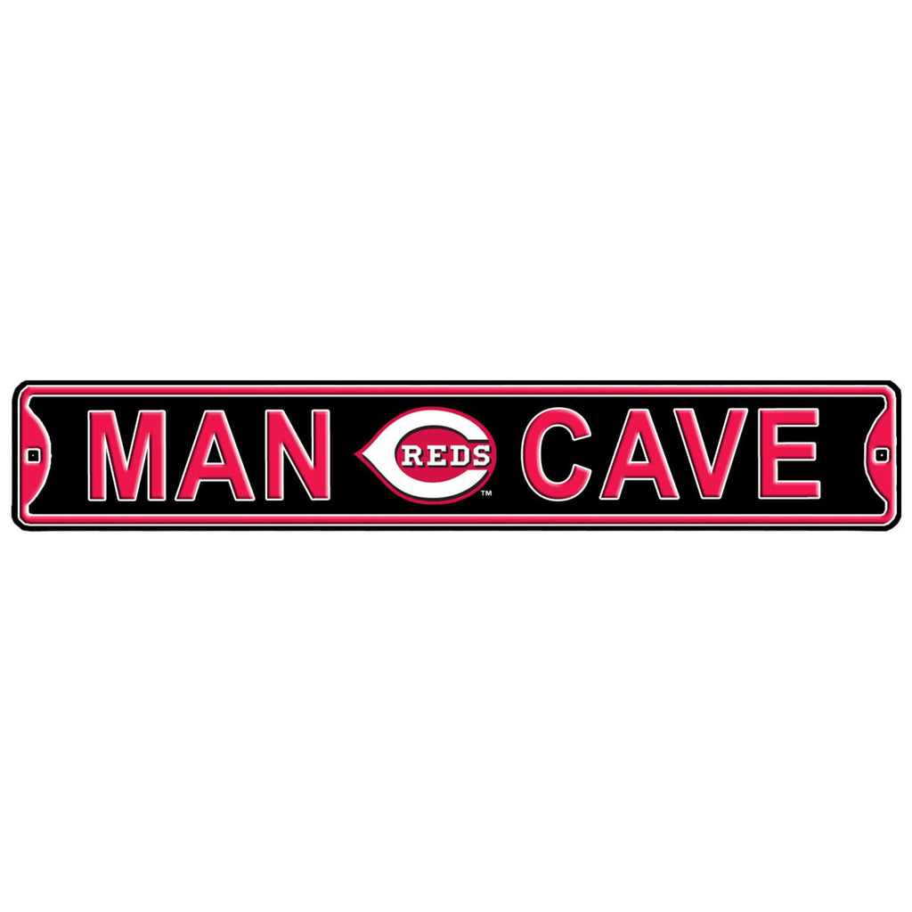Cincinnati Reds - MAN CAVE - Embossed Steel Street Sign