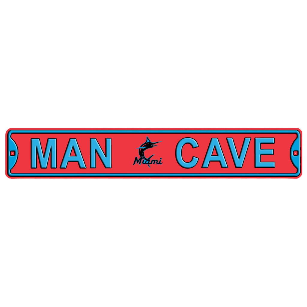Miami Marlins- MAN CAVE - Embossed Steel Street Sign