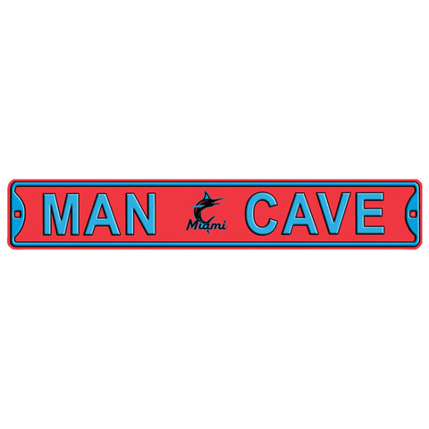 Miami Marlins- MAN CAVE - Embossed Steel Street Sign