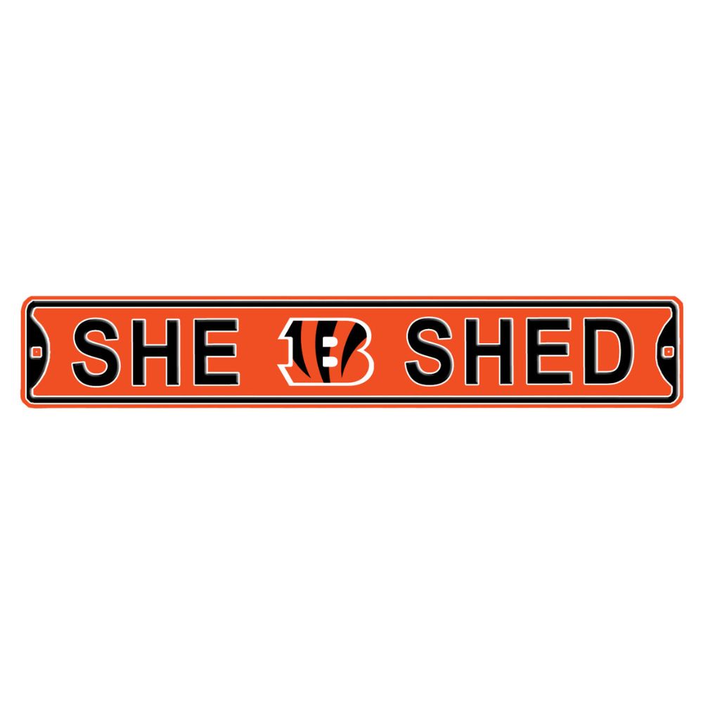 Cincinnati Bengals - EMBOSSED SHE SHED - Steel Street Sign