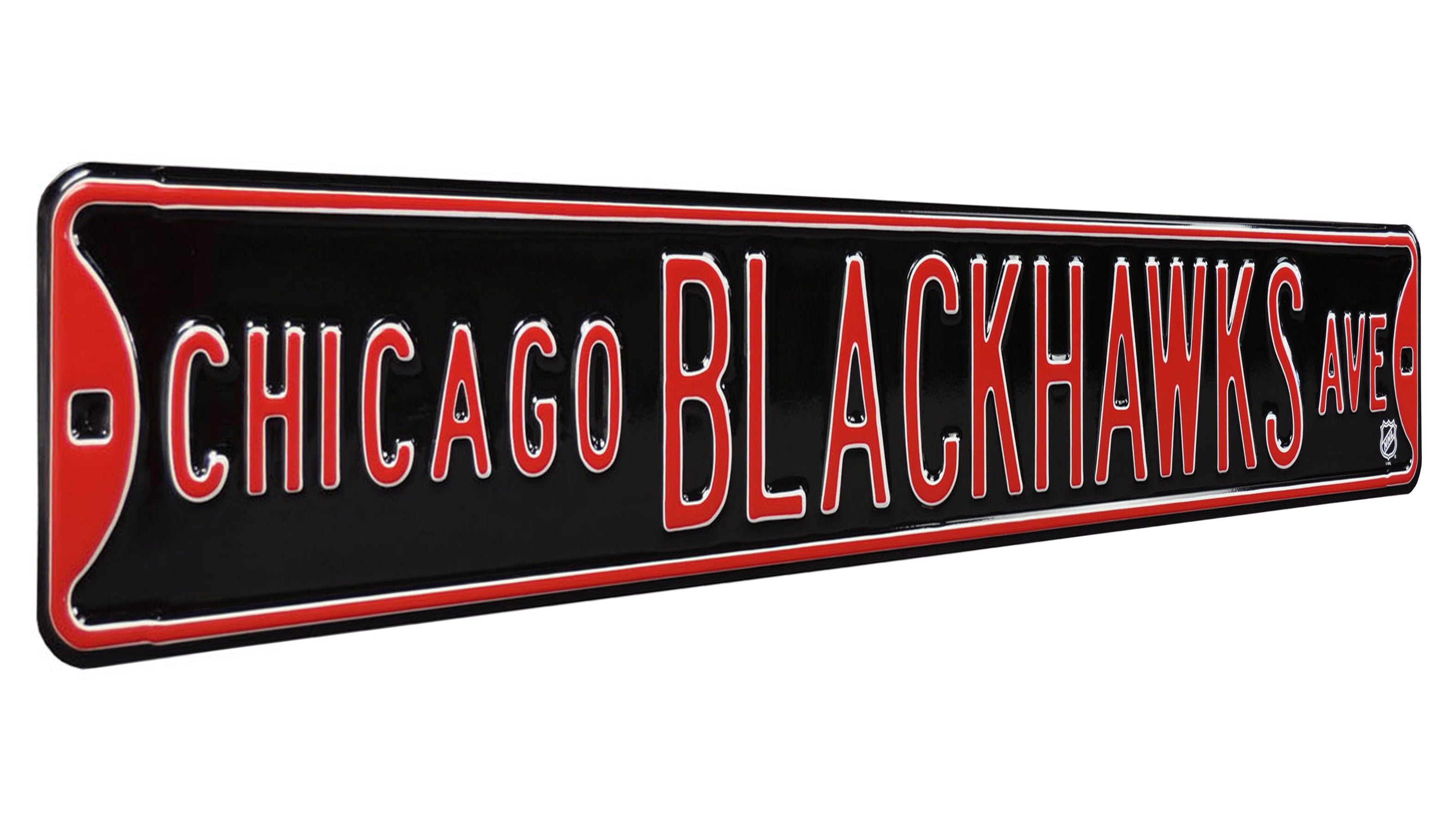 Chicago Blackhawks - CHICAGO BLACKHAWKS AVE - Embossed Steel Street Sign