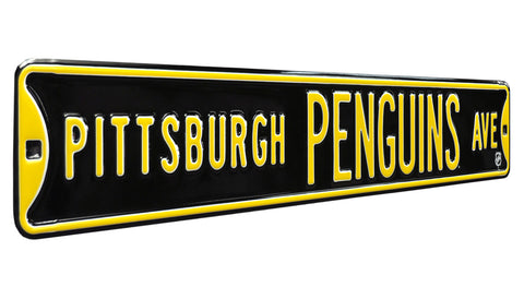 Pittsburgh Penguins- PITTSBURGH PENGUINS AVE -Embossed Steel Street Sign