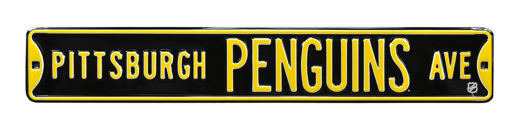 Pittsburgh Penguins- PITTSBURGH PENGUINS AVE -Embossed Steel Street Sign
