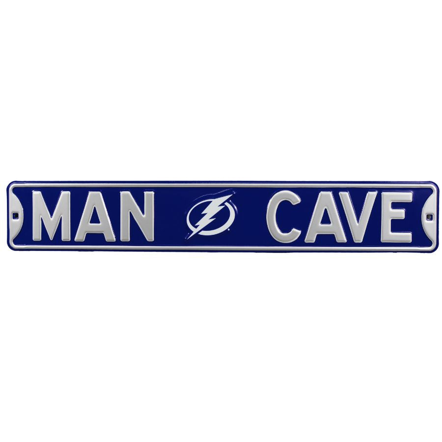 Tampa Bay Lightning - MAN CAVE - Embossed Steel Street Sign
