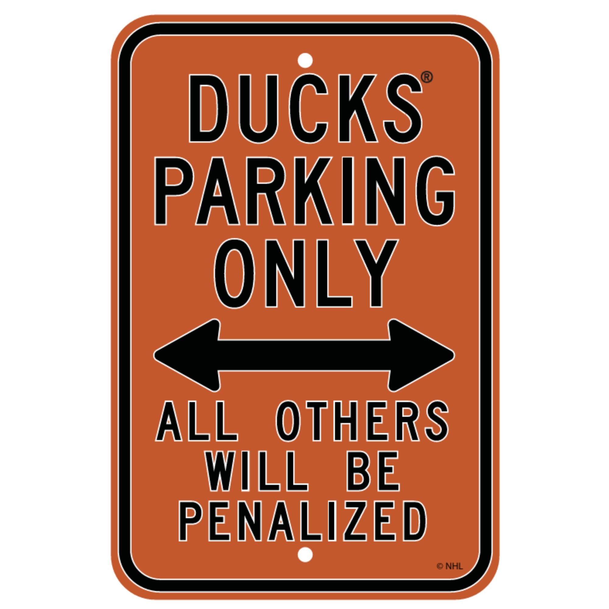 Anaheim Ducks - DUCKS PARKING ONLY - Embossed Steel Parking Sign