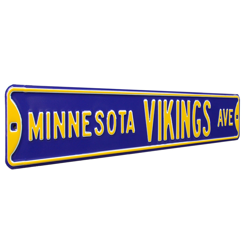 Minnesota Vikings Ave - Embossed Steel Street Sign