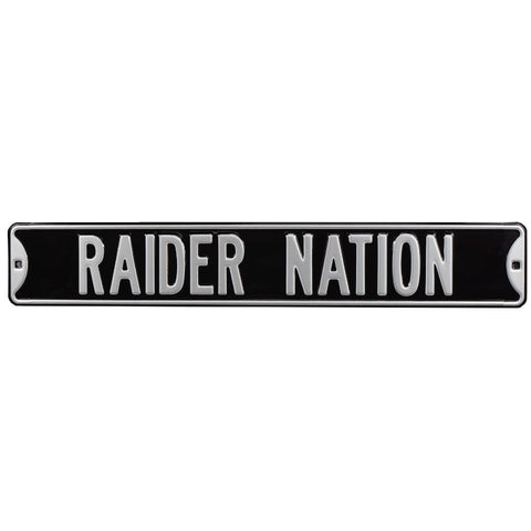 Raider Nation - Las Vegas Raiders Embossed Steel Street Sign
