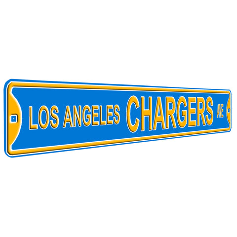 Los Angeles Chargers Ave - Embossed Steel Street Sign