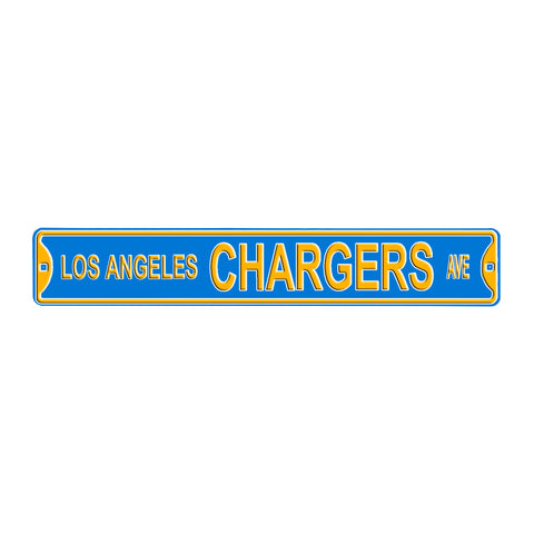 Los Angeles Chargers Ave - Embossed Steel Street Sign