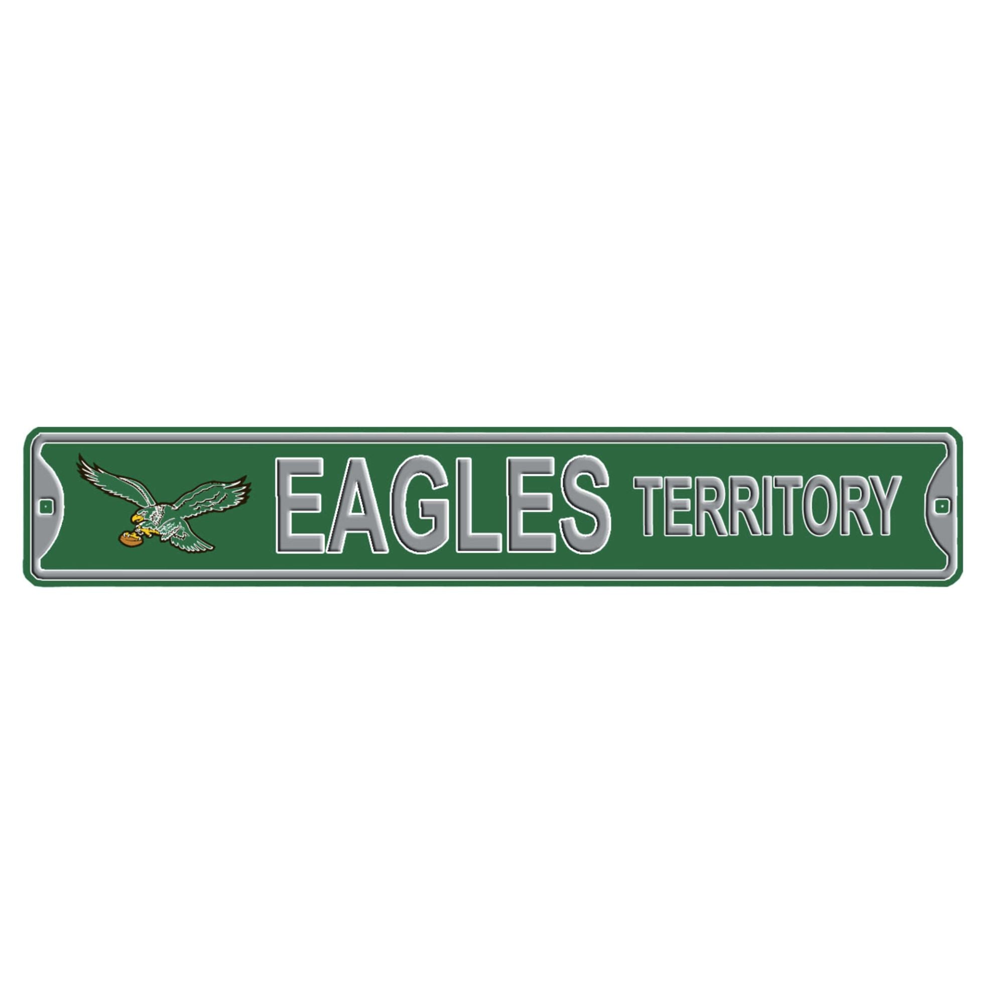 Eagles Territory Kelly Green - Philadelphia Eagles - Embossed Steel Street Sign
