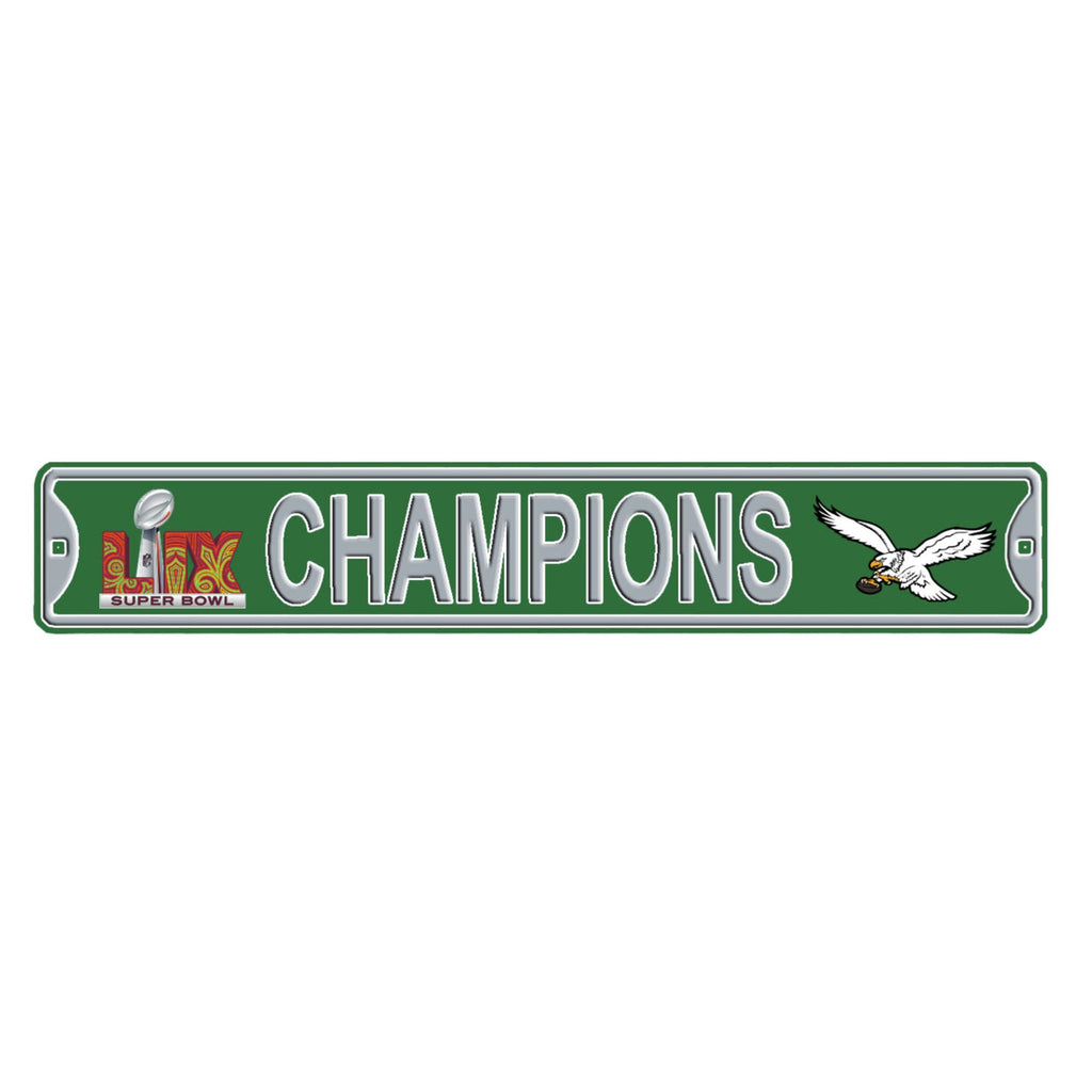 Philadelphia Eagles LIX CHAMPS- Kelly Green - Embossed Steel Street Sign