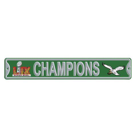 Philadelphia Eagles LIX CHAMPS- Kelly Green - Embossed Steel Street Sign