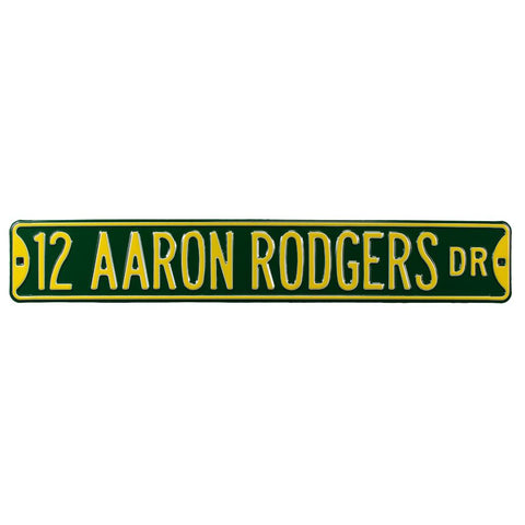 Green Bay Packers - 12 AARON RODGERS DR - Embossed Steel Street Sign