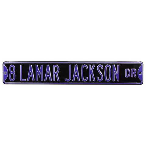 Baltimore Ravens - LAMAR JACKSON DR - Embossed Steel Street Sign