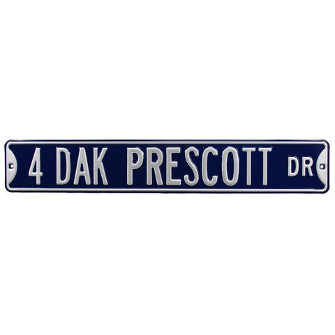 Dallas Cowboys - 4 DAK PRESCOTT DR - Embossed Steel Street Sign