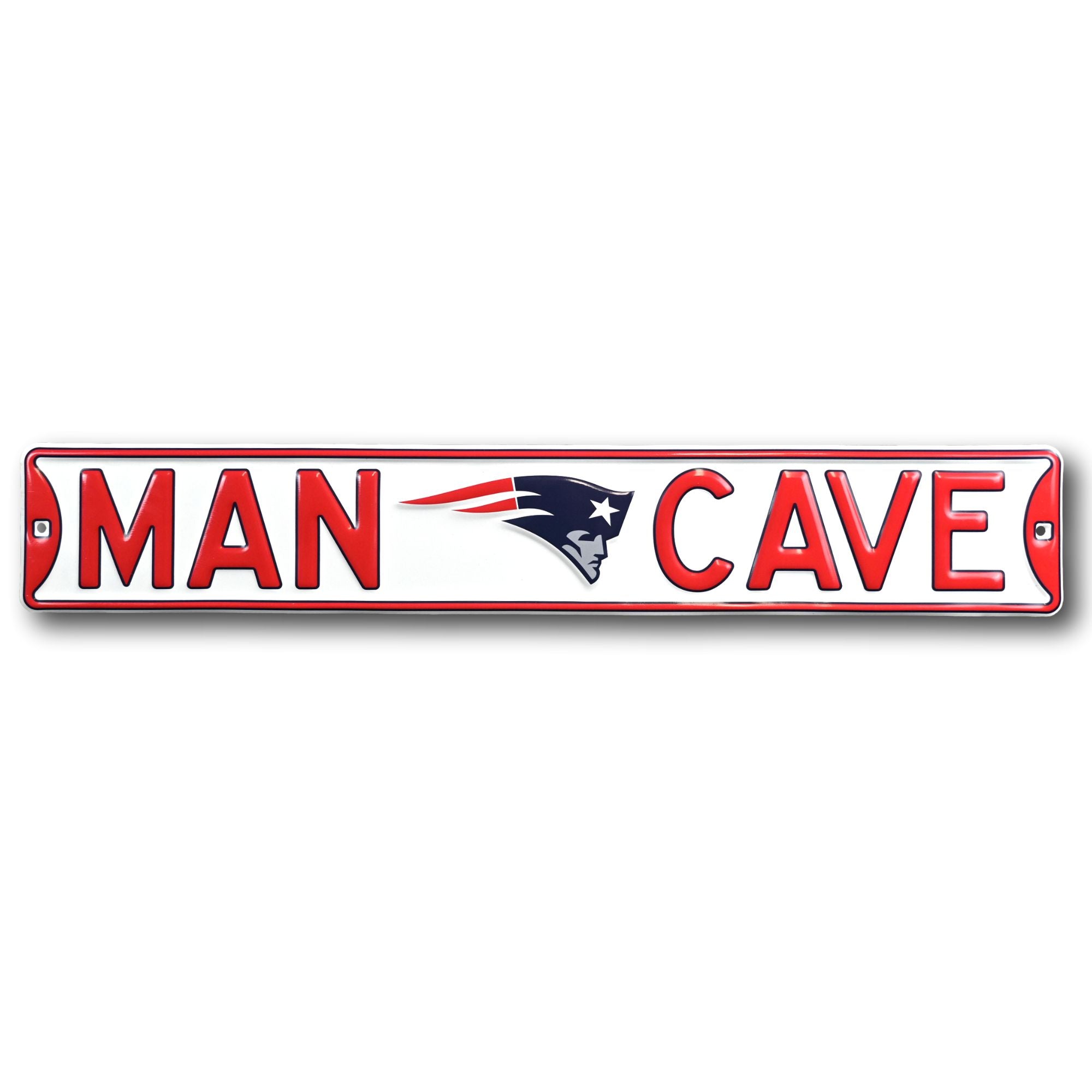 New England Patriots - MAN CAVE - Embossed Steel Street Sign
