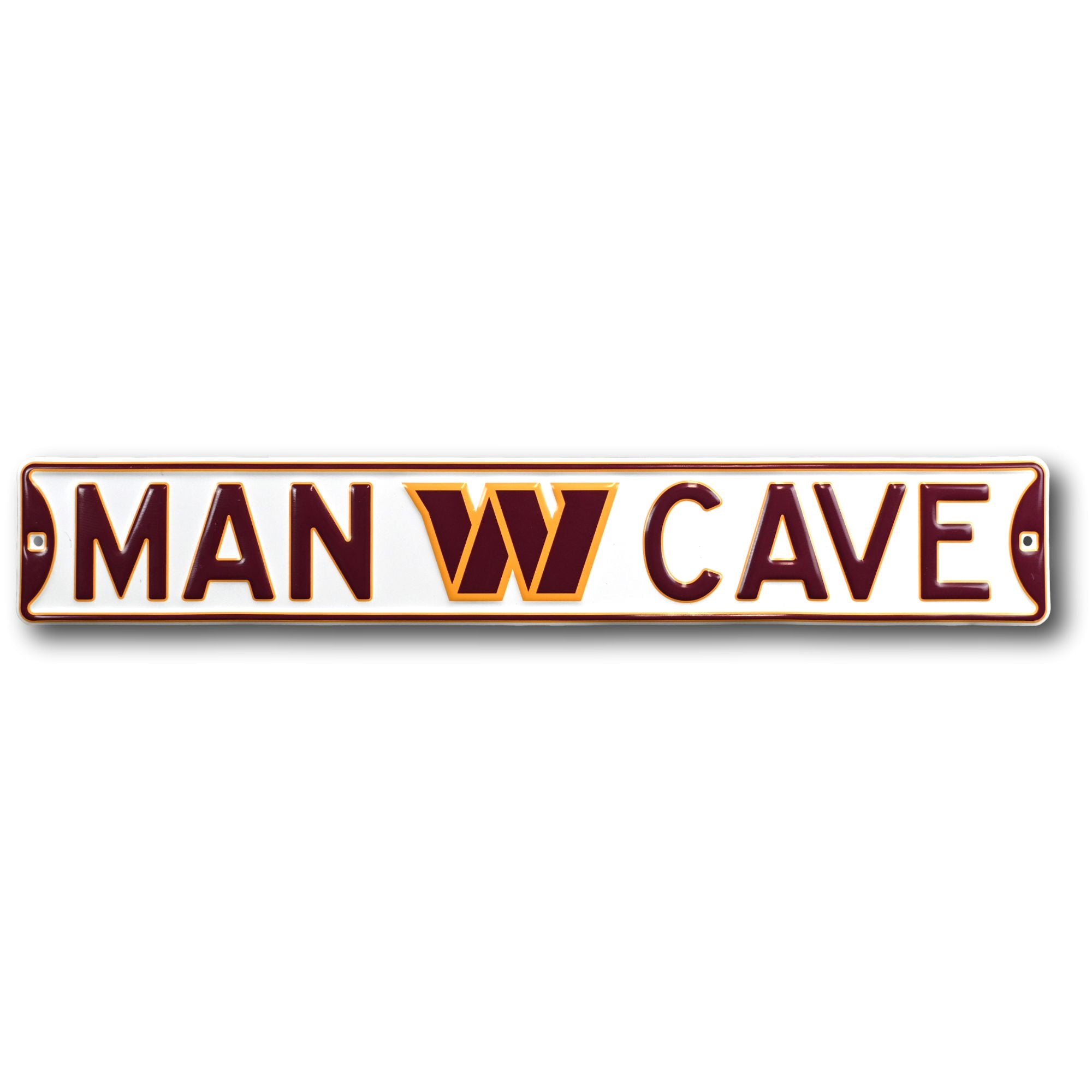 Washington Commanders - MAN CAVE - Embossed Steel Street Sign