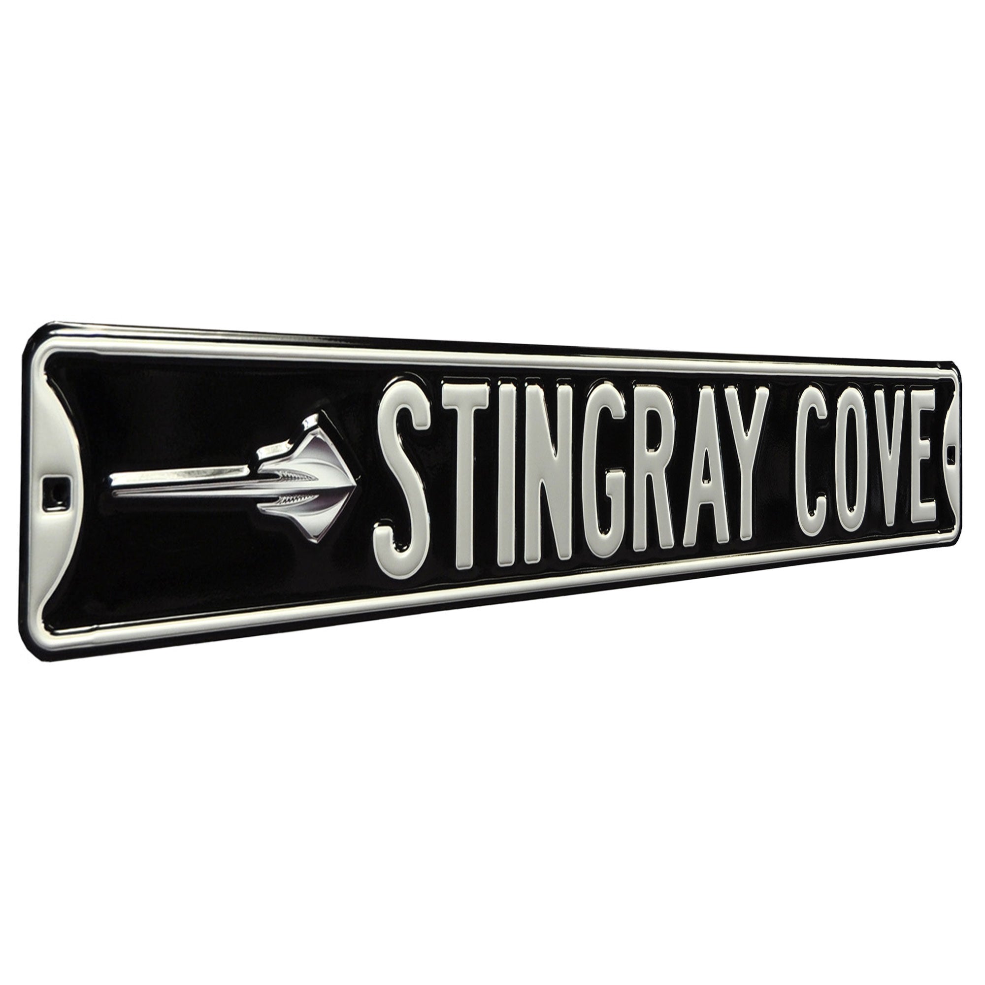 Corvette - STINGRAY COVE Embossed Steel Street Sign