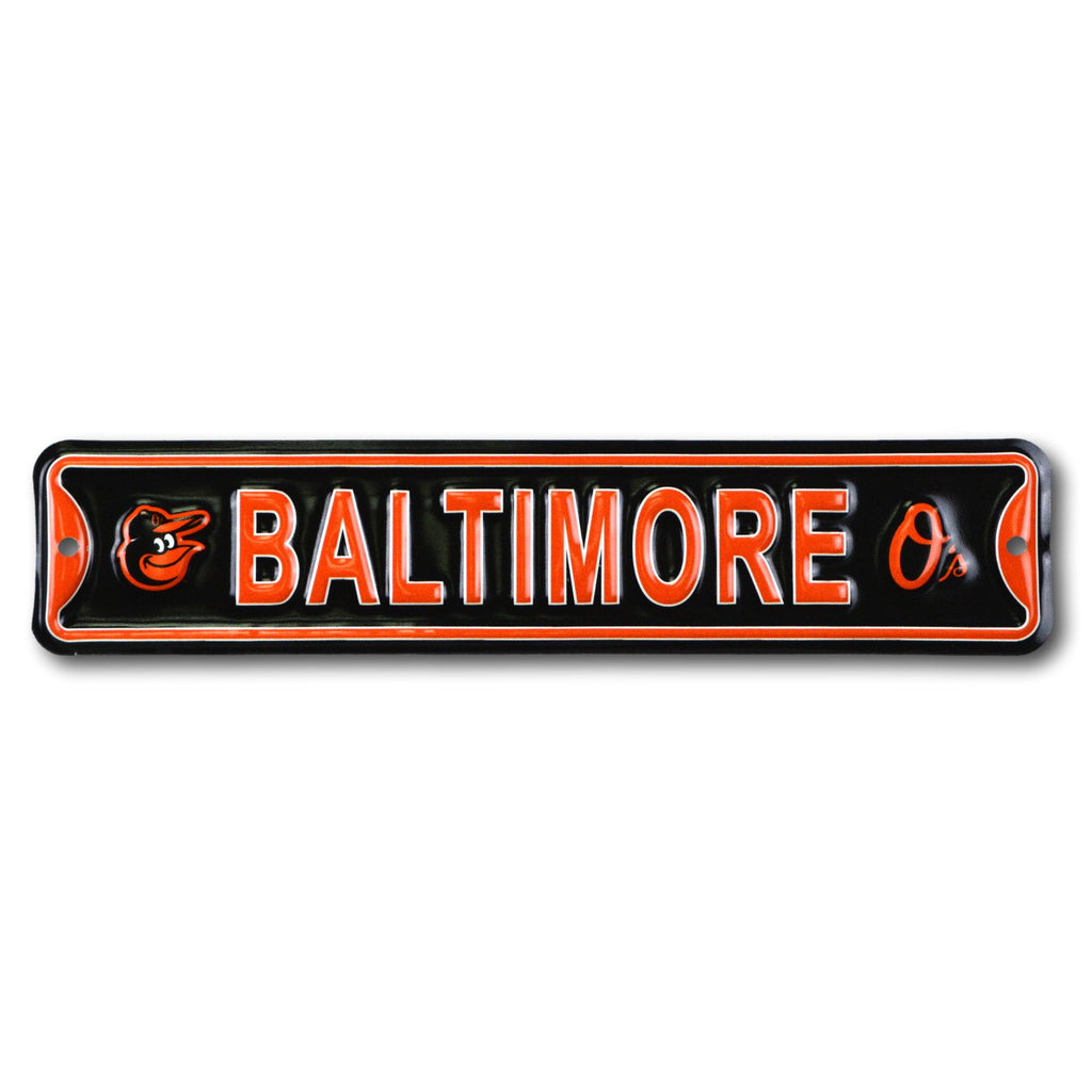 Baltimore Orioles -CITY LOGO- Steel Embossed MLB Mini Street Sign