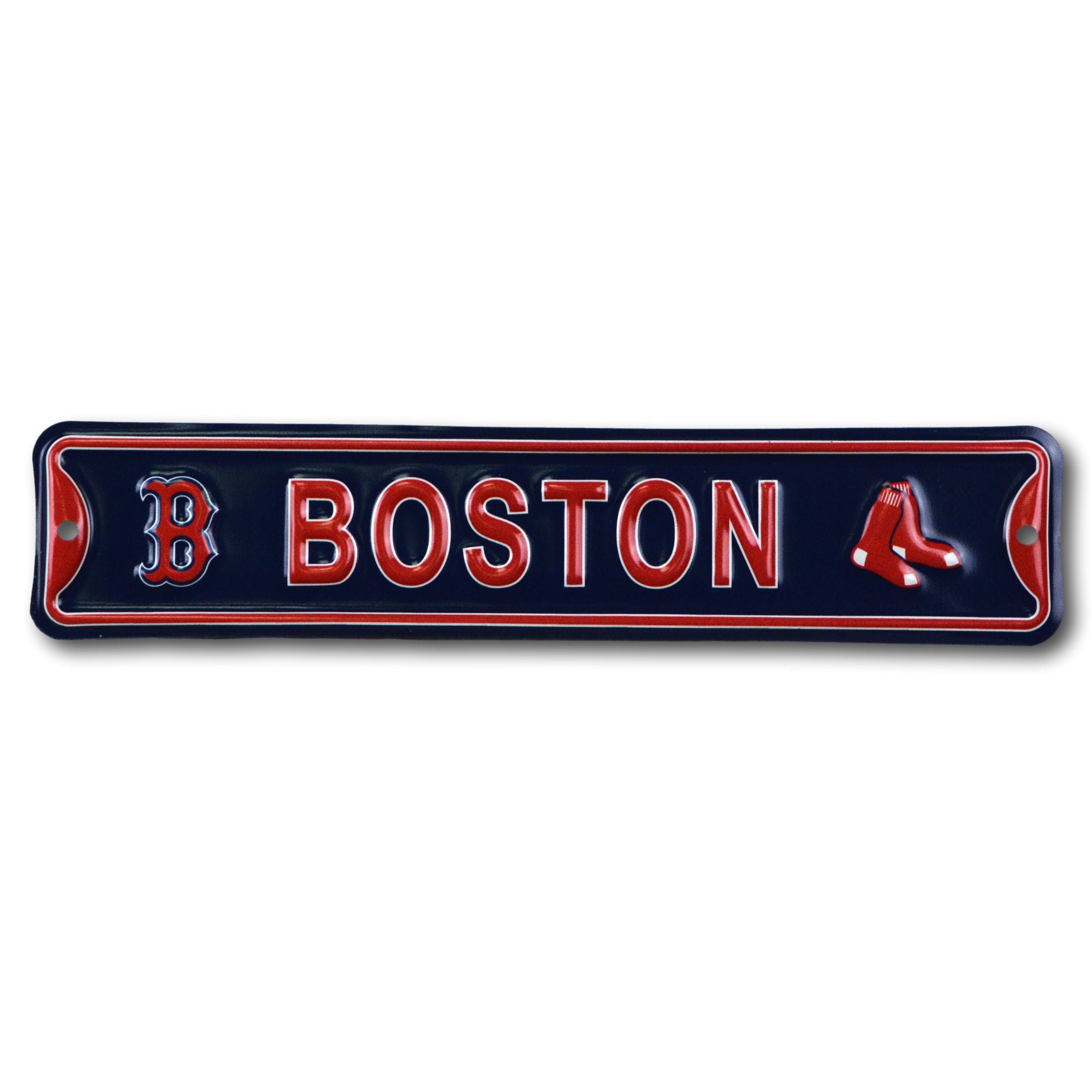 Boston Red Sox -CITY LOGO- Steel Embossed MLB Mini Street Sign