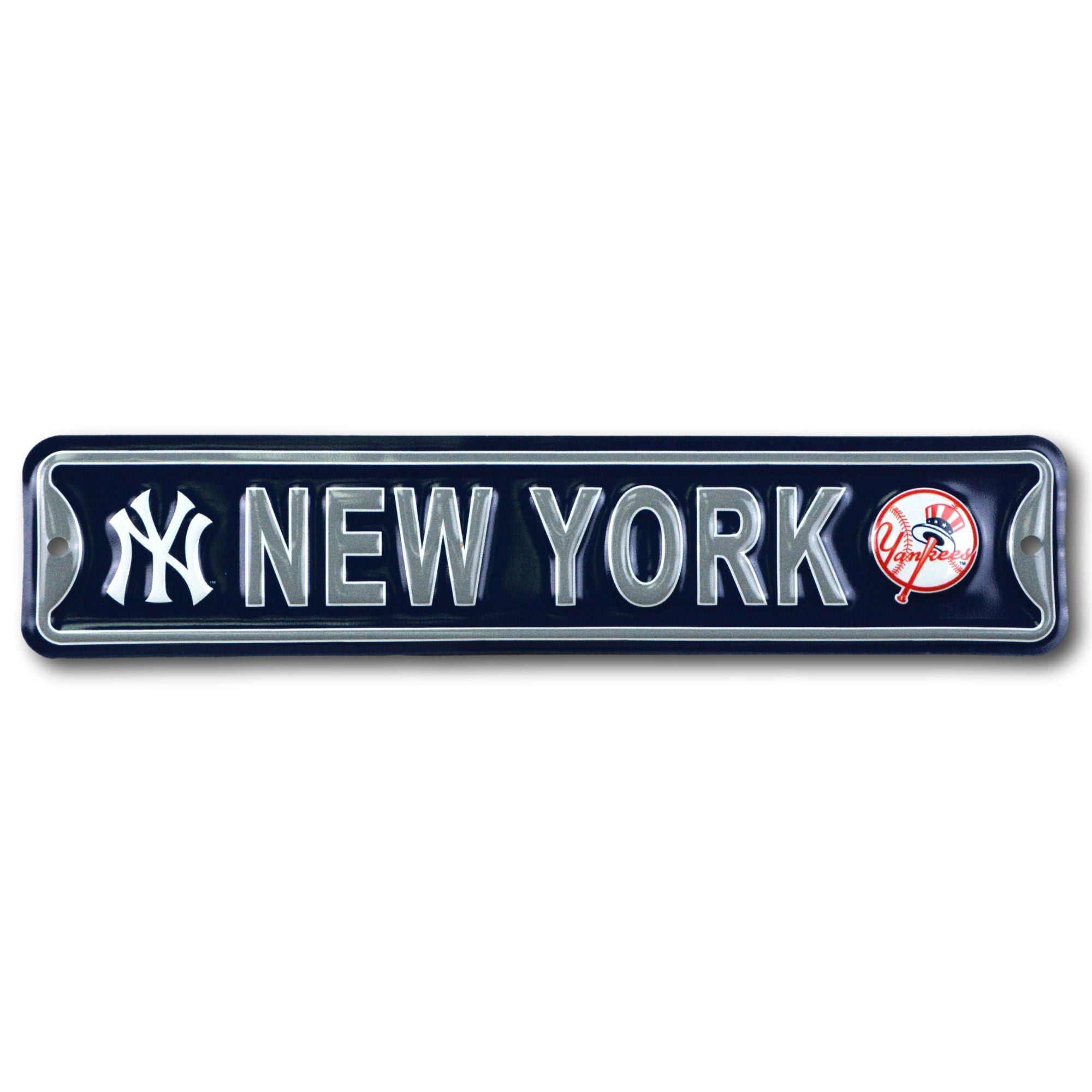 New York Yankees -CITY LOGO- Steel Embossed MLB Mini Street Sign