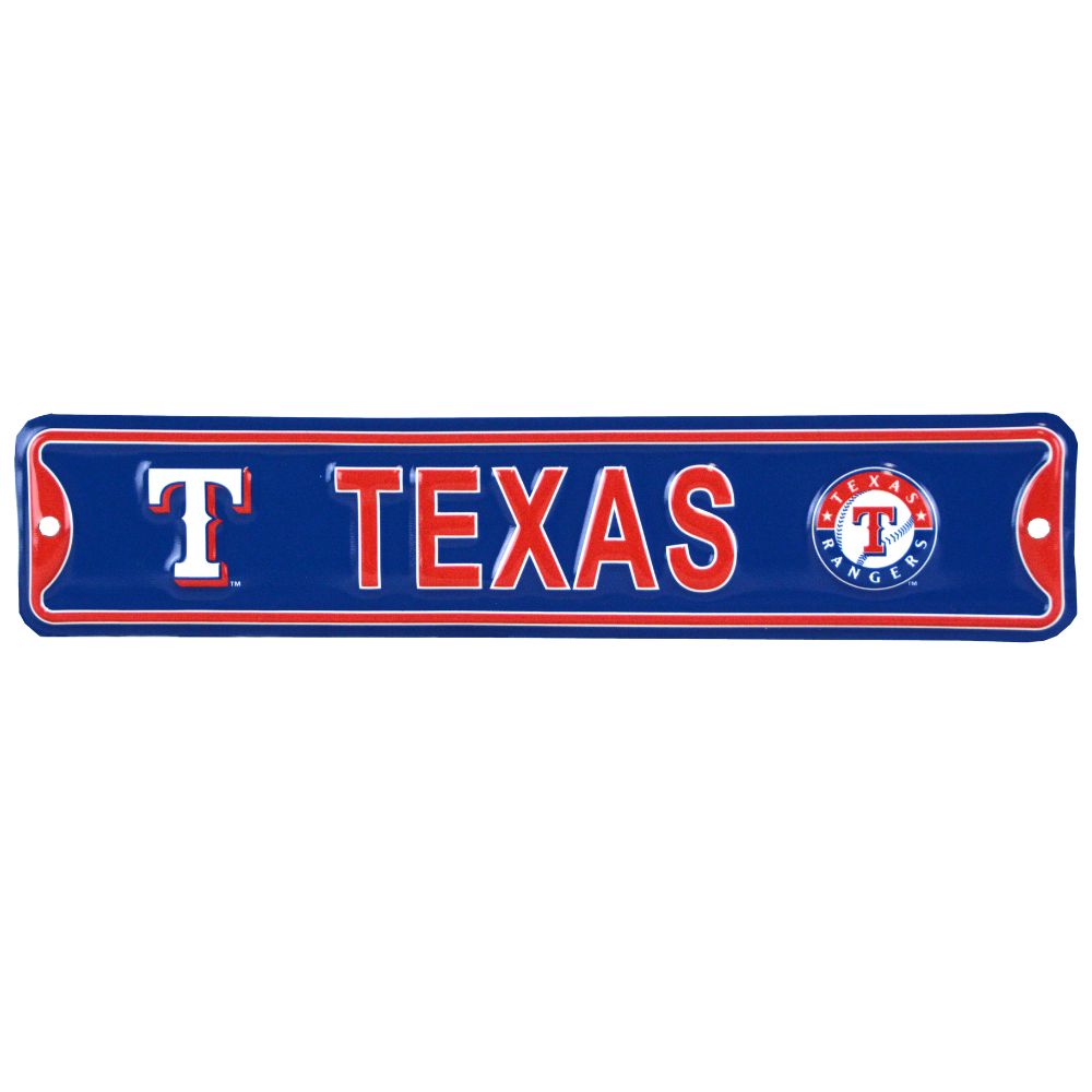 Texas Rangers -CITY LOGO- Steel Embossed MLB Mini Street Sign