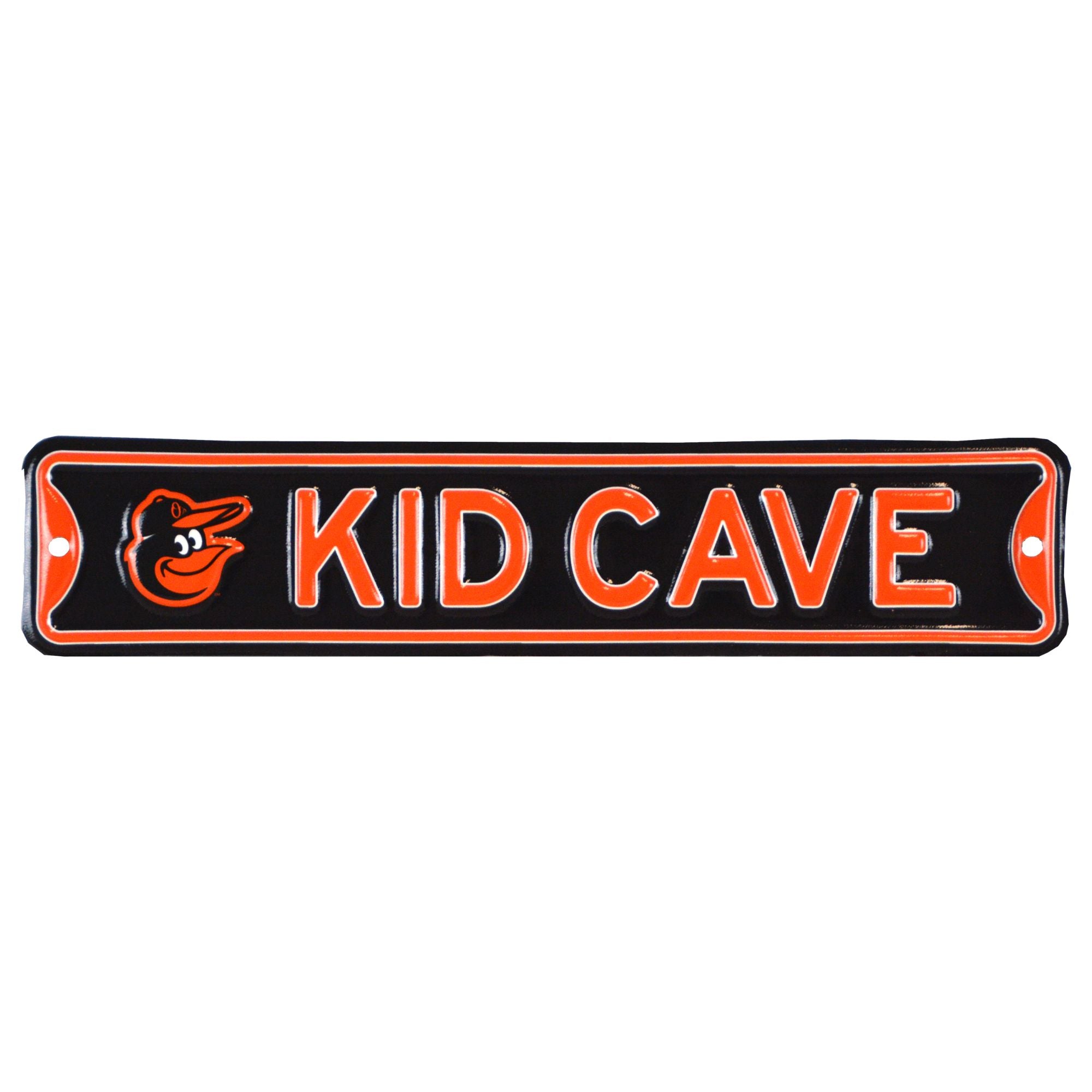 Baltimore Orioles- KID CAVE -Steel Embossed MLB Mini Street Sign