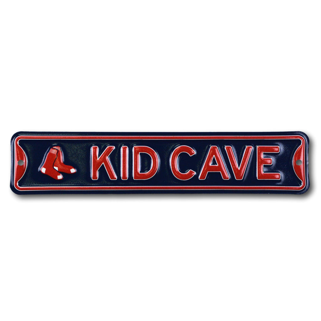 Boston Red Sox- KID CAVE -Steel Embossed MLB Mini Street Sign