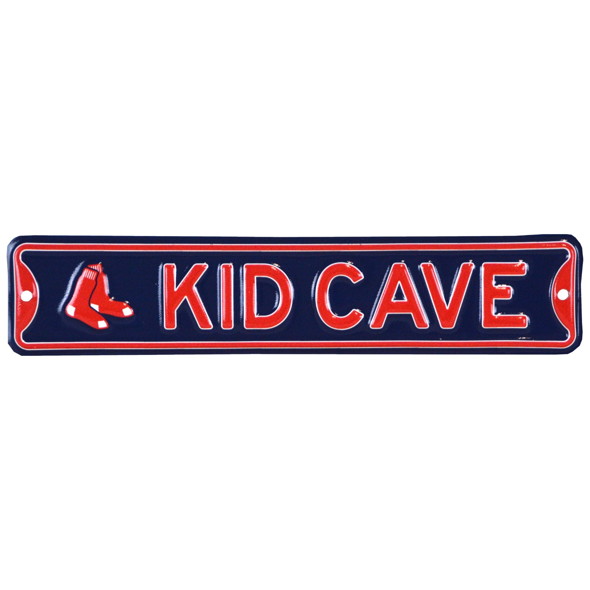 Boston Red Sox- KID CAVE -Steel Embossed MLB Mini Street Sign