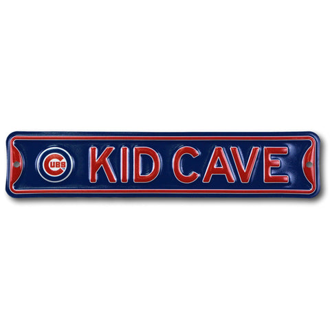 Chicago Cubs- KID CAVE -Steel Embossed MLB Mini Street Sign