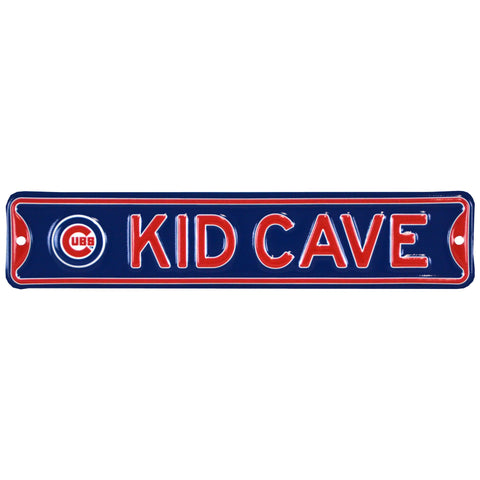 Chicago Cubs- KID CAVE -Steel Embossed MLB Mini Street Sign