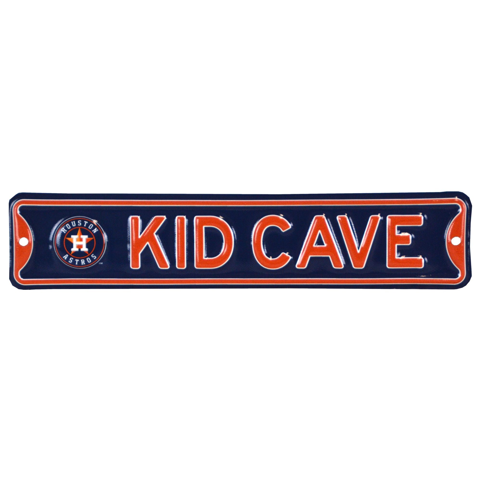 Houston Astros - KID CAVE -Steel Embossed MLB Mini Street Sign