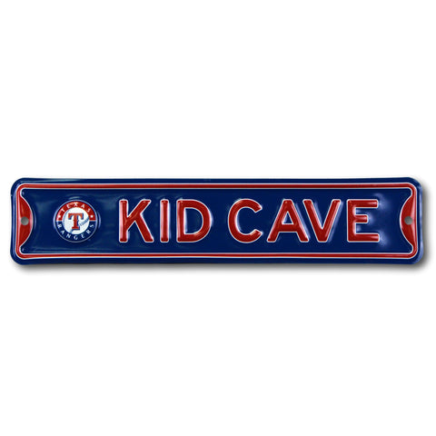 Texas Rangers - KID CAVE -Steel Embossed MLB Mini Street Sign