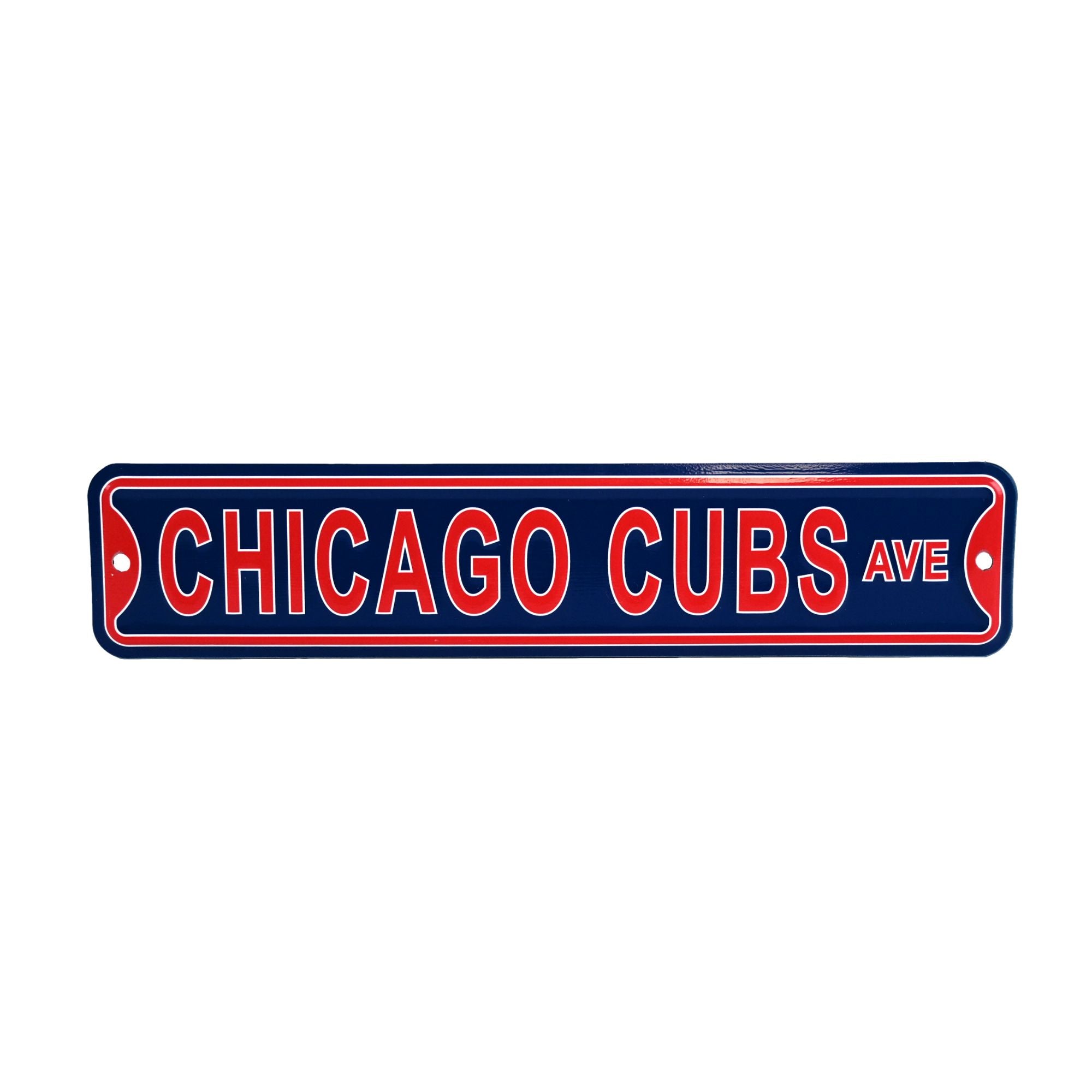 Chicago Cubs - CHICAGO CUBS AVE - Steel Embossed Mini Street Sign
