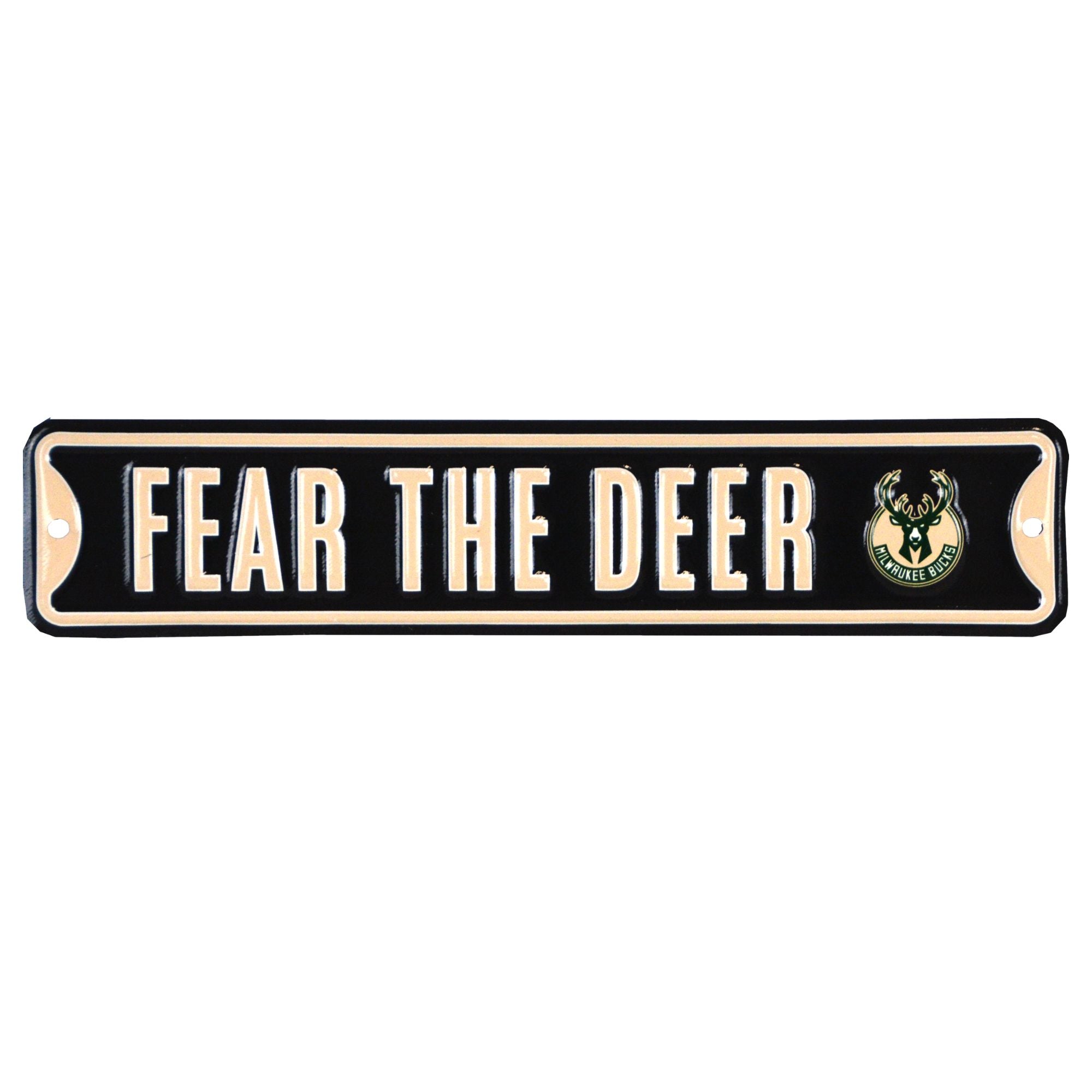 Milwaukee Bucks - FEAR THE DEER - Steel Embossed Mini Street Sign