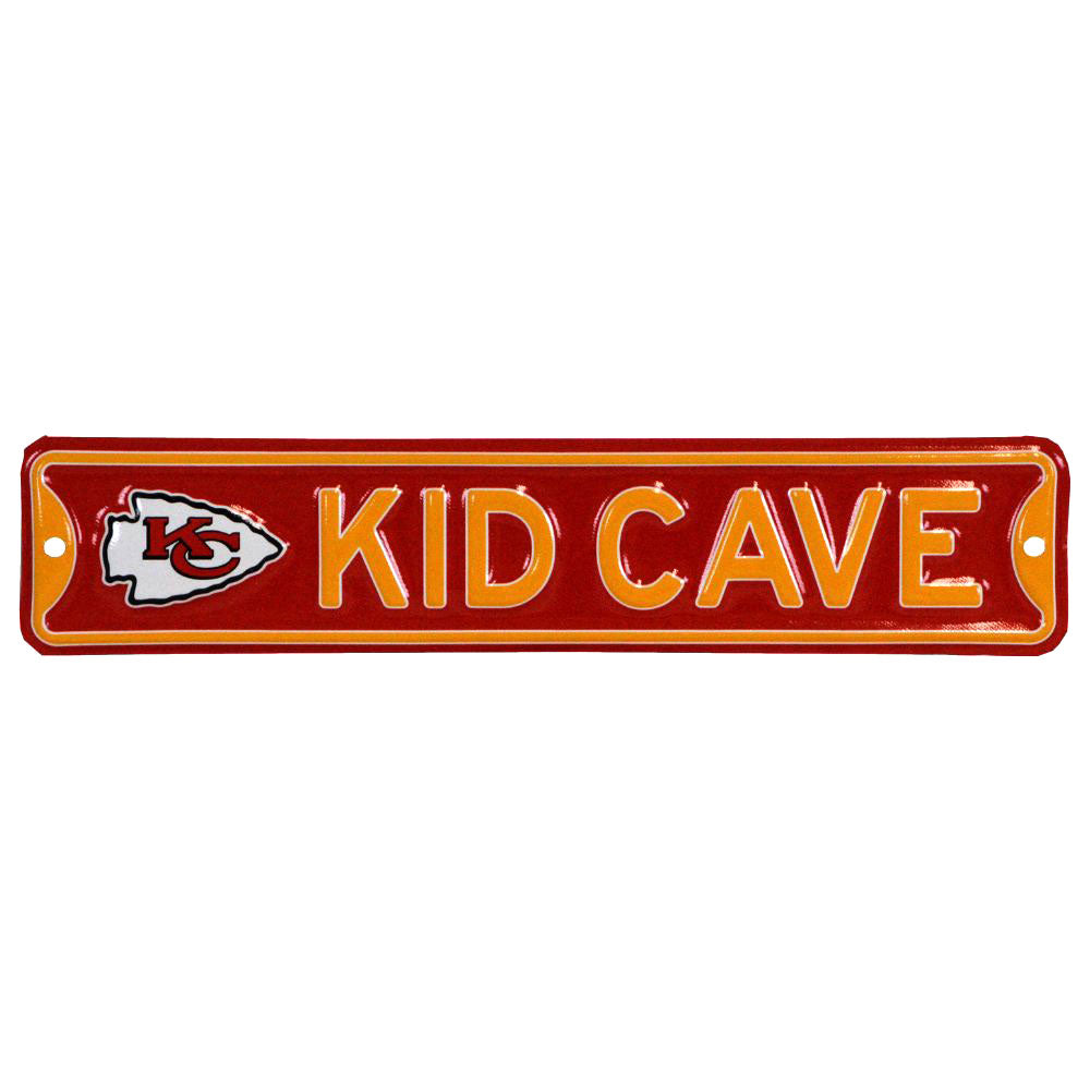 Kansas City Chiefs  - KID CAVE -Steel Embossed NFL Mini Street Sign