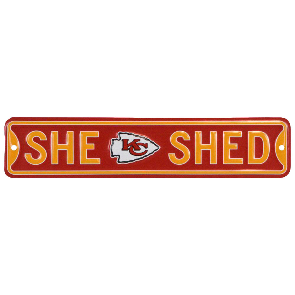 Kansas City Chiefs - EMBOSSED SHE SHED - Steel Street Sign