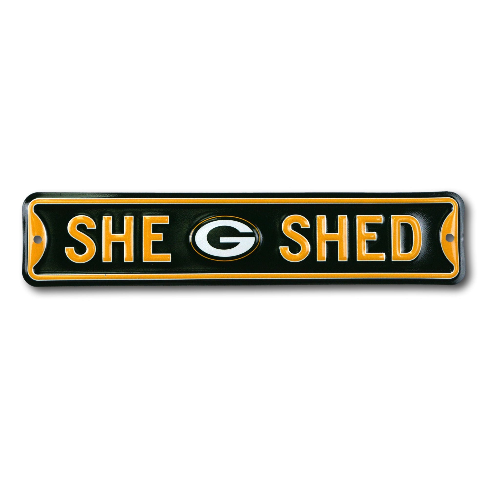 Green Bay Packers - EMBOSSED SHE SHED - Steel Street Sign