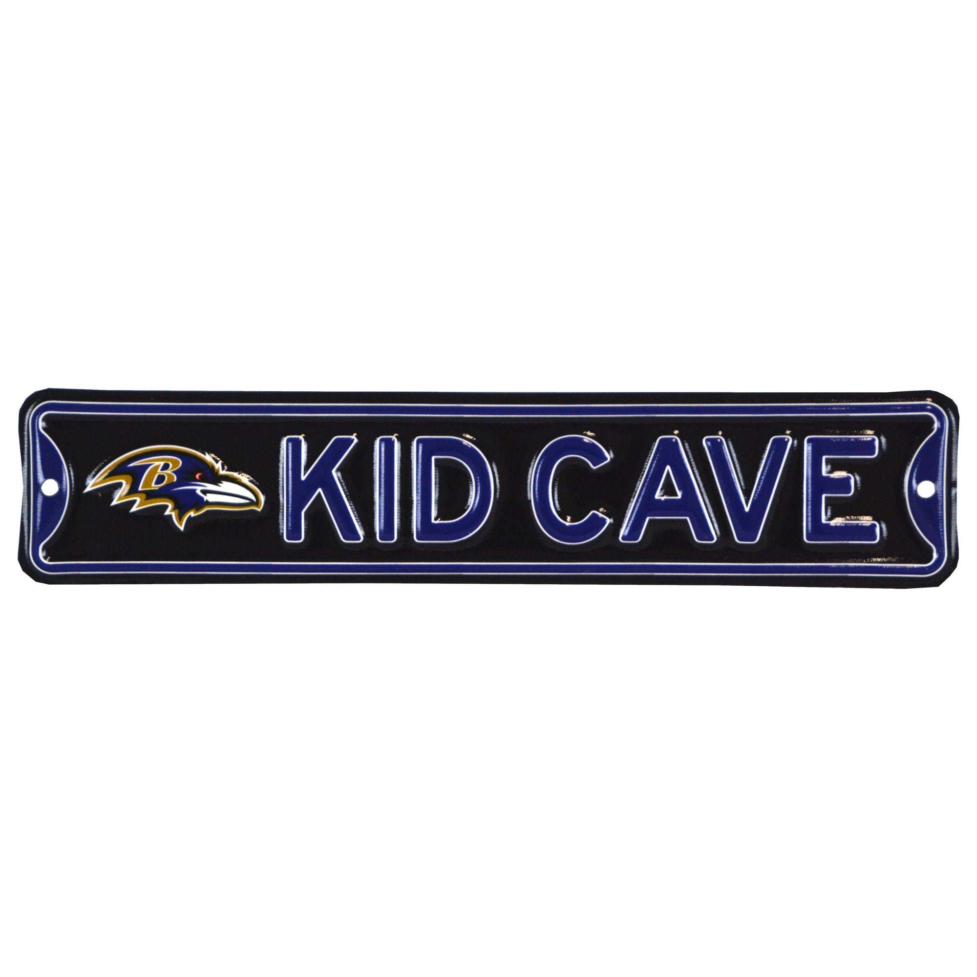 Baltimore Ravens - KID CAVE -Steel Embossed NFL Mini Street Sign