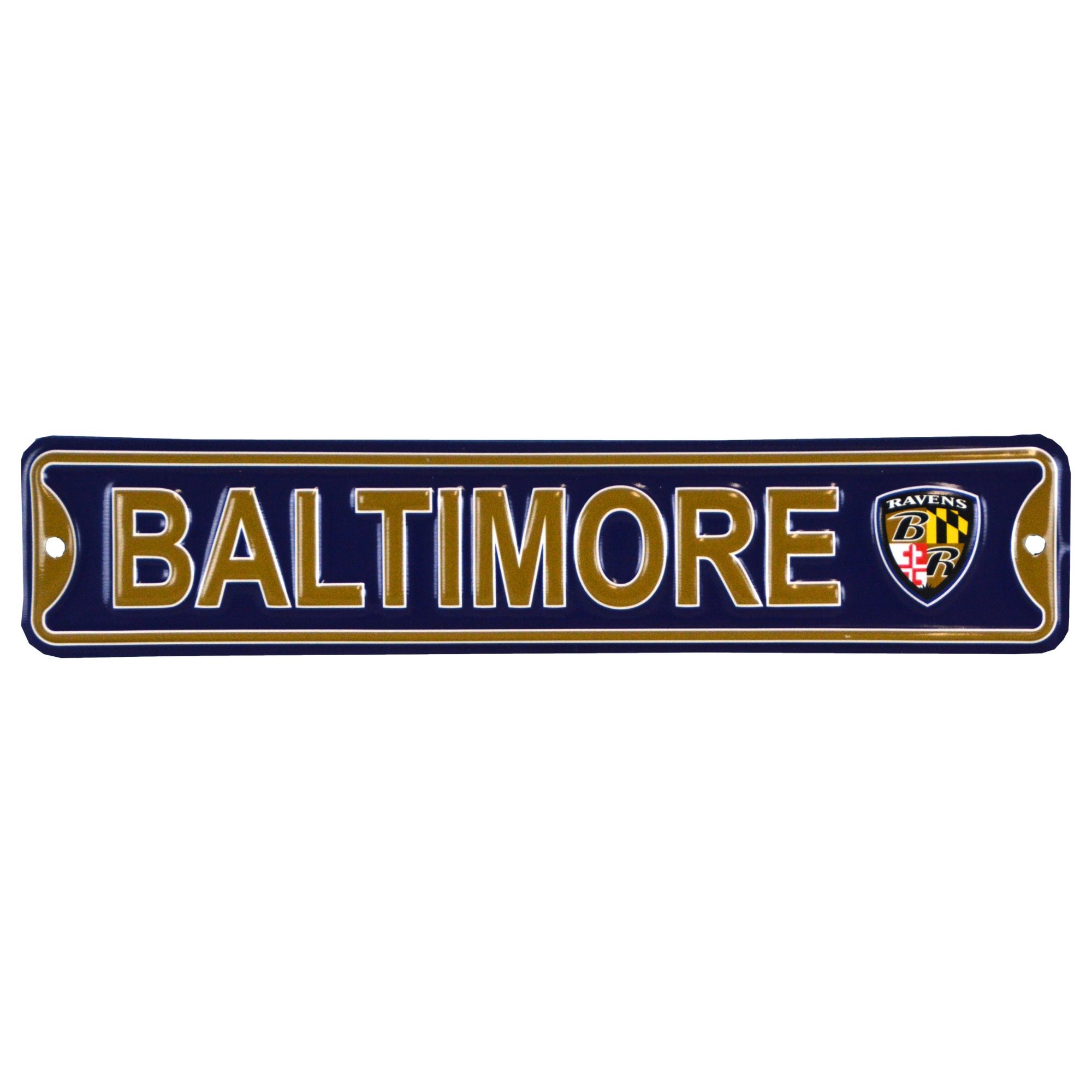 Baltimore Ravens - CITY LOGO- Steel Embossed NFL Mini Street Sign